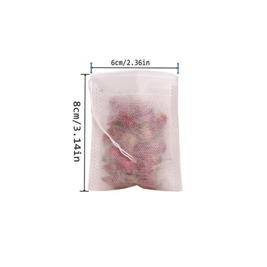 Disposable Drawstring Tea Filter Bags, 100pcs Portable Disposable Empty Tea Bags, Filter Bag for Loose Tea, Summer for Gift, Kitchen Gadgets