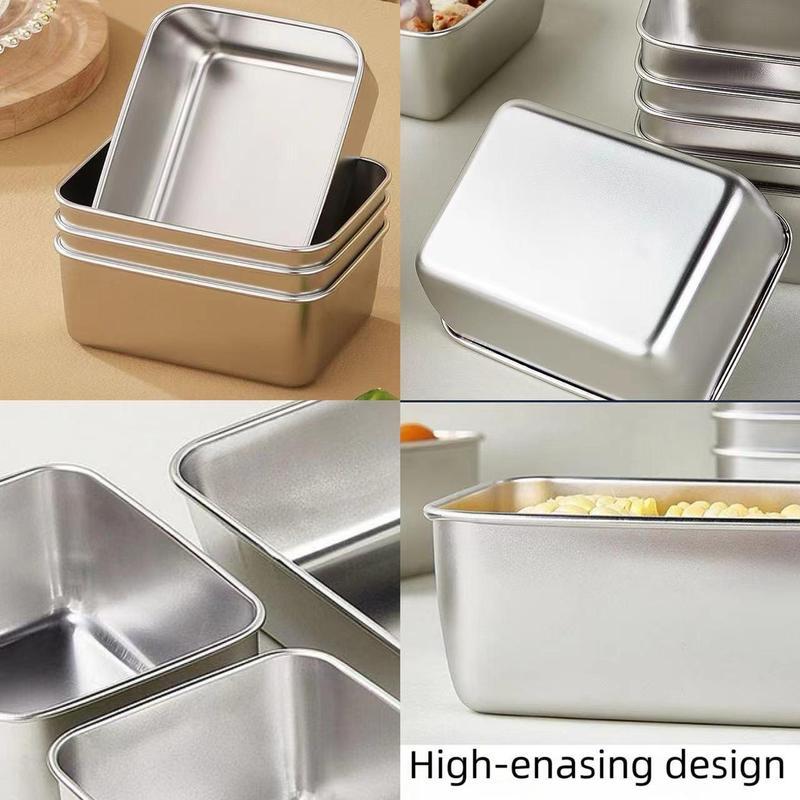 Stainless Steel Food Storage Box, Durable Lunch Box with Lid, Multifunctional Preserving Box for Home Kitchen