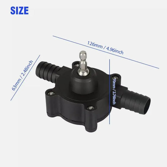 High-Flow Electric Manual Drill Pump for Water Gasoline Oil Diesels Fluid Transfer Pump Mini Hand Self-Priming Quick Pumping Speed,Non-Electric Pump with Quick Flow Rate & Hose Connectors for Home, Garage & Outdoor Use Hydropump