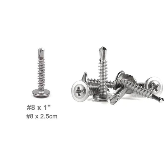 Self-Tapping Screw -410 Stainless Steel Phillips Truss Head Self-drilling Tek Screw, 20pcs/set Self Tapping Screws Sheet Metal Screws for Spring, Multifunctional Stainless Steel Phillips Self-Drilling Screw, Hardware, Industrial