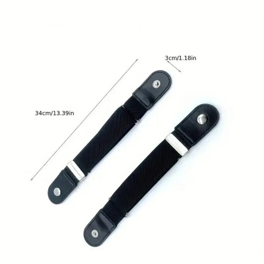 2 Pcs No Buckle Belt Women & Men, Invisible Stretch Side Belts Without Buckles, Comfortable Adjustable No Buckle Stretch Belt for Women, Lady, Men Jeans Pants