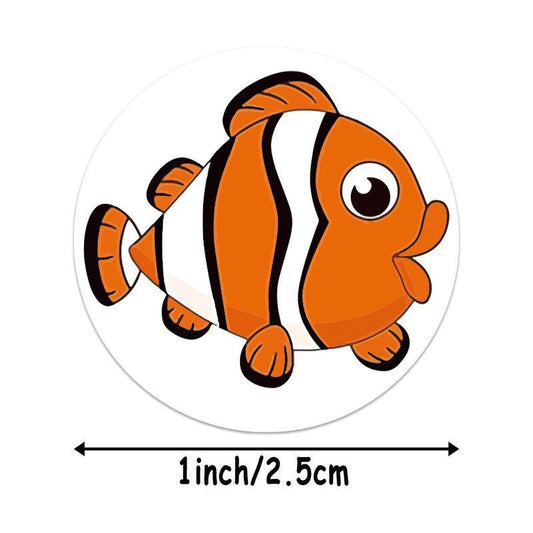 500pcs/roll Cartoon Marine Life Pattern Sticker, Creative Multi-purpose Sticker For DIY Craft, Self-adhesive Gift Tag Sticker