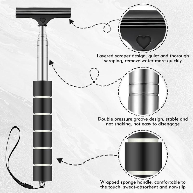 Retractable Car Rearview Mirror Wiper, 1 Count Portable Rainy Cleaning Supplies, Rearview Mirror Water Remover, Glass Rain Cleaning Tool