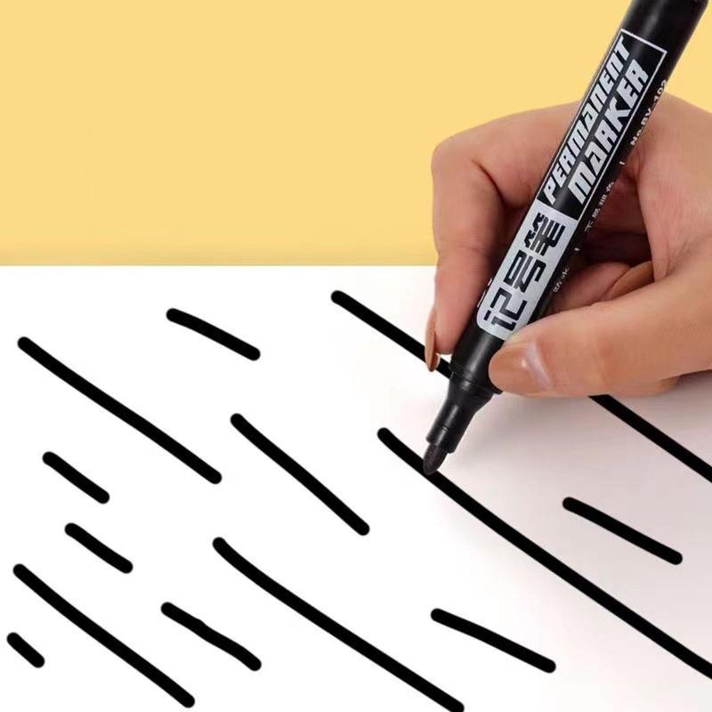 Black Marker Pens, 10pcs Multi-purpose Permanent Marker Pens, Stationery Supplies For Students School Home Office