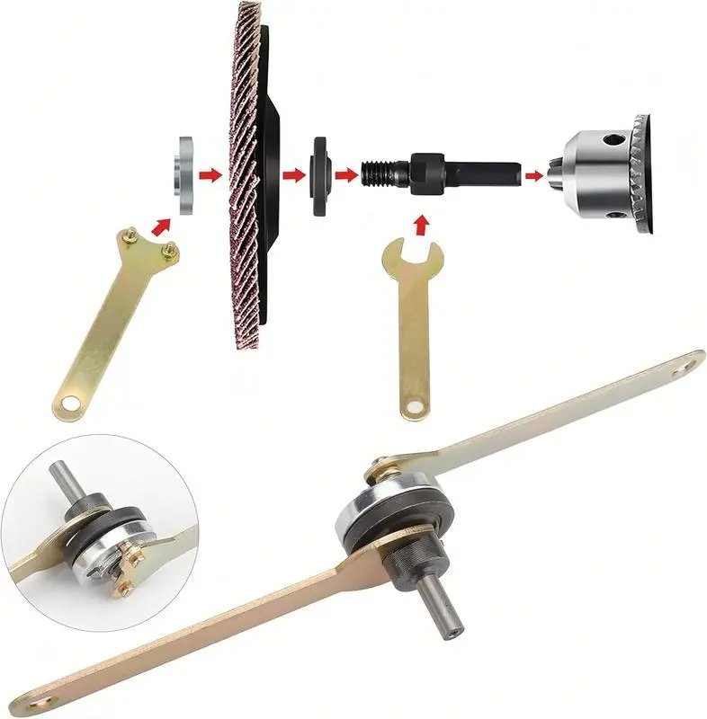 Electric Drill Angle Grinder Connecting Rod Set, 10~13 mm Adjustable Rotary Driver Cutter Shaft Accessories Drill Angle Grinder Adapter With Spanner For Cutting Disc, Polish Disc, TikTokShopBlackFriday