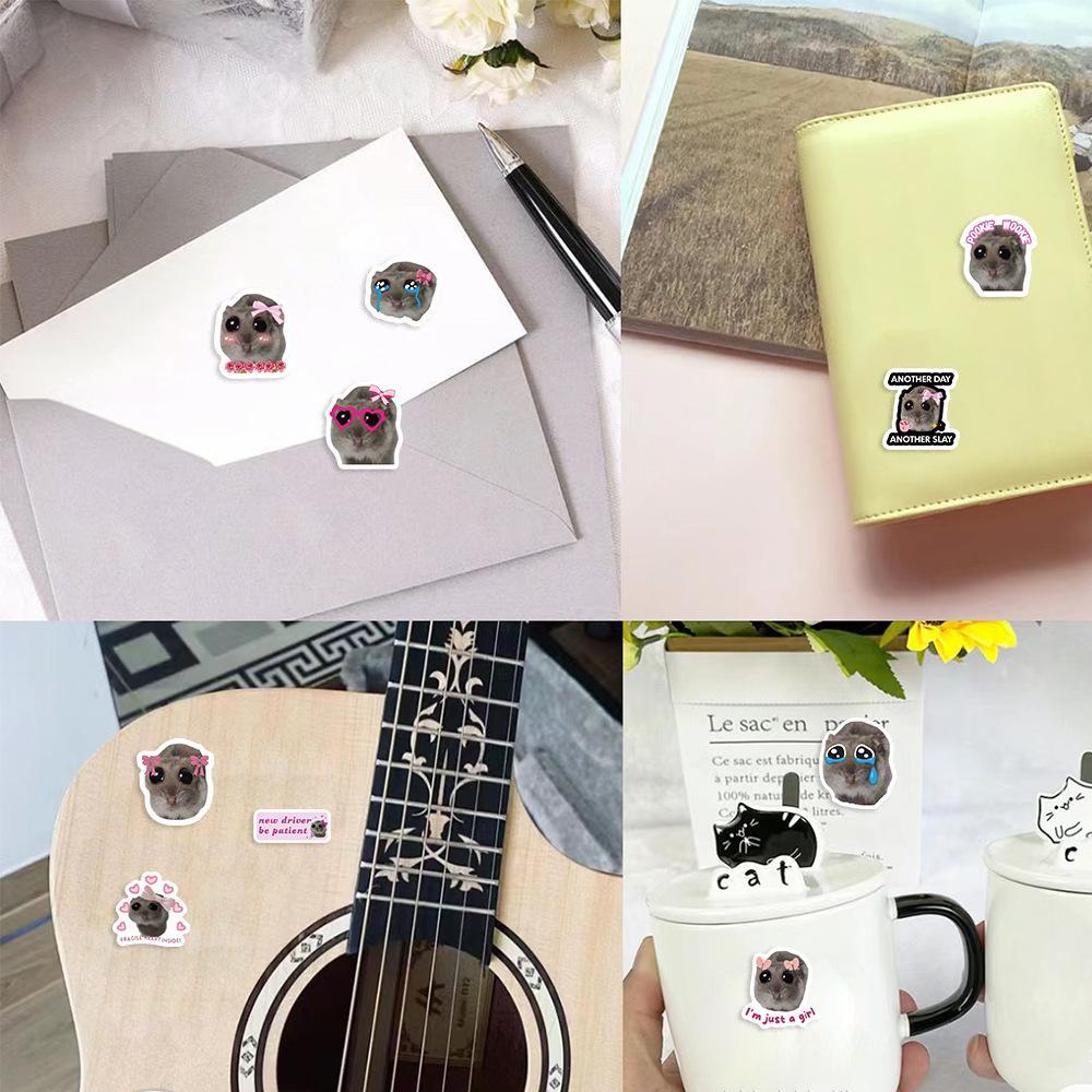 Hamster Pattern Sticker, 500pcs/roll Cute Animal Decals, Funny Sticker for Laptop, Water Bottle, Phone, Scrapbook, Gift for Girl Teen