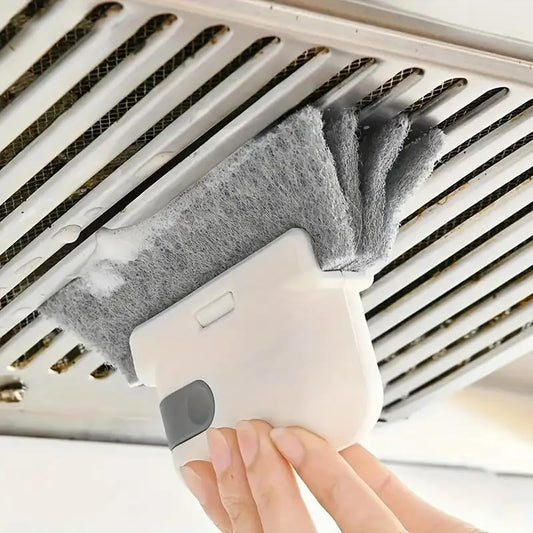 Grey Window Groove Cleaning Brush, 1 Count Portable Handheld Window Track Cleaning Brush, Multifunctional Cleaner Tools for Door Gap Track, Household Essentials, House Cleaning Tools, Household Items, Versatile Cleaning Tool, Window Cleaning Kit