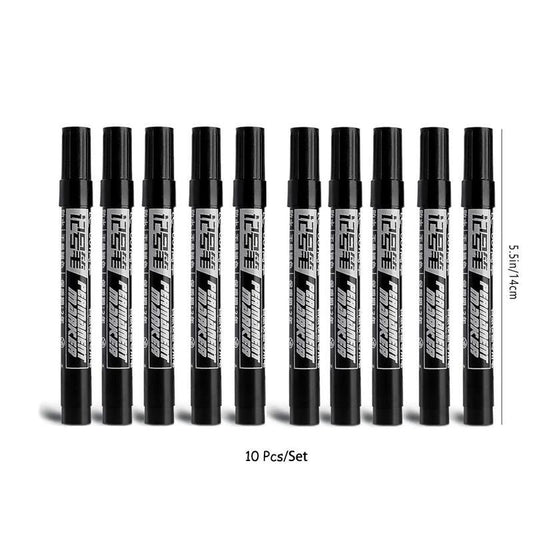Black Marker Pens, 10pcs Multi-purpose Permanent Marker Pens, Stationery Supplies For Students School Home Office