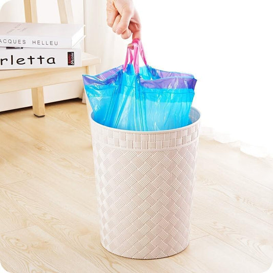 75 pcs/5 Roll Random Color Drawstring Bin Bag, Leak-proof Thick Trash Bag, Household Kitchen Garbage Bag, Home Care Supplies