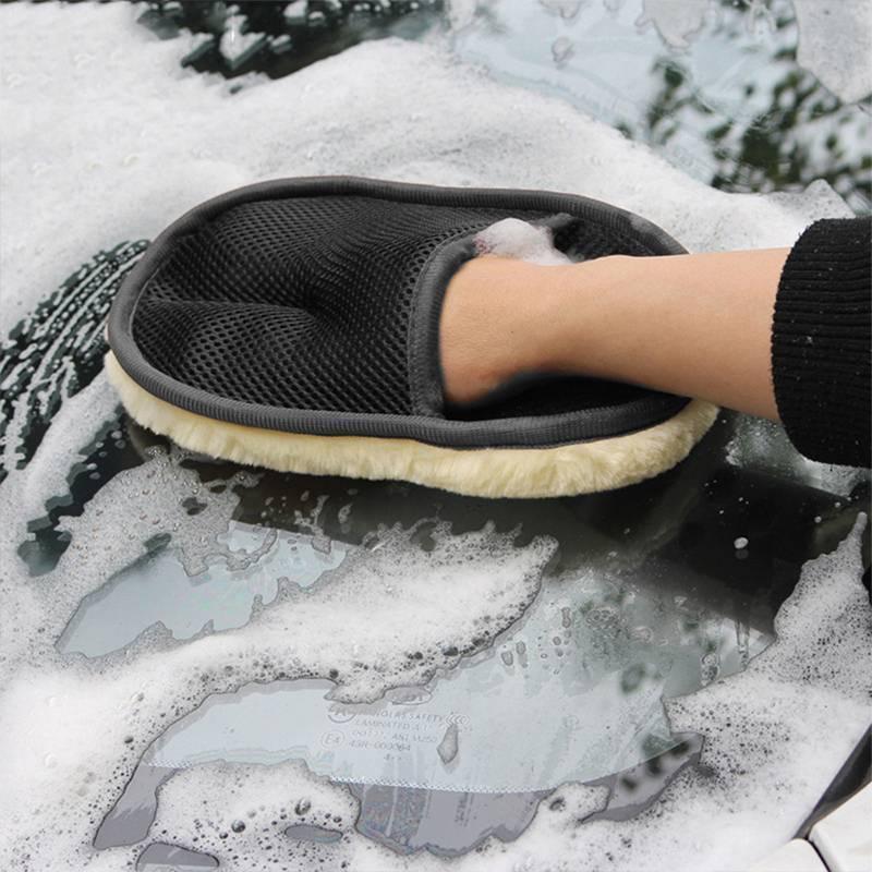 Soft Car Cleaning Glove,  Plush Car Wash Gloves, Car Cleaning SuppliesðUltra-Soft Vintage Cartoon Car Cleaning Glove - Polyester, 9.84"X3.5" - Essential Auto Detailing Accessory