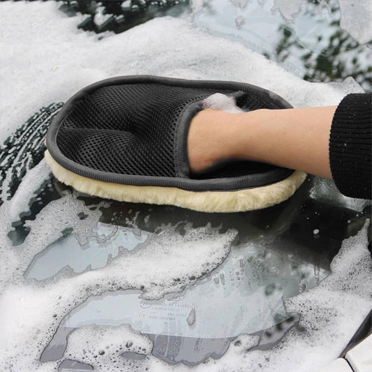 Soft Car Cleaning Glove,  Plush Car Wash Gloves, Car Cleaning SuppliesðUltra-Soft Vintage Cartoon Car Cleaning Glove - Polyester, 9.84"X3.5" - Essential Auto Detailing Accessory
