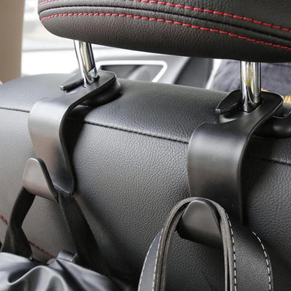 Simple Plain Versatile Car Seat Hooks Kit, Multifunctional Hooks For Hanging Luggage, Durable Car Interior Accessories For Storage For Daily Use, Seat Back Holder, Automotive, Car Organizer, Black