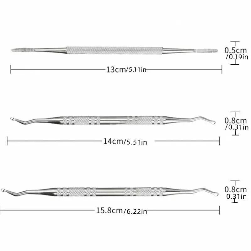 Professional Dual-ended Ingrown Toenail Lifter & Cleaner, 3pcs Stainless Steel Nail Trimmer Double Head Nail Scraper Nail Clippers Toe Fixer Pedicure Nail Tool Set, Nail Art Tool