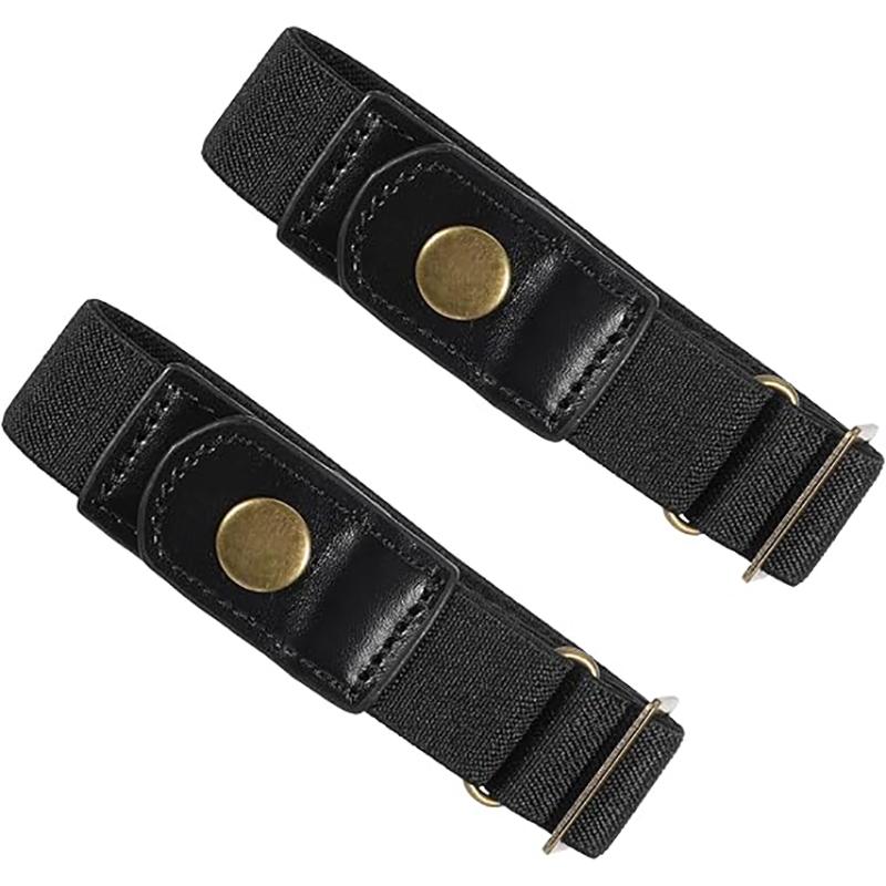 2 Pcs No Buckle Belt Women & Men, Invisible Stretch Side Belts Without Buckles, Comfortable Adjustable No Buckle Stretch Belt for Women, Lady, Men Jeans Pants