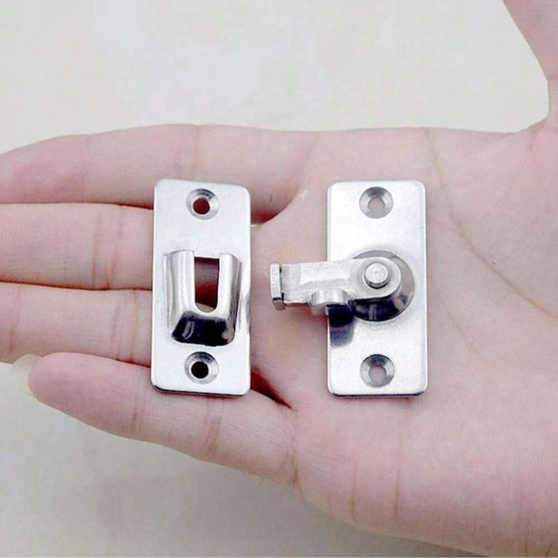 Stainless Steel Door Lock, 90 Degree Door Lock, Door Security Lock, Door Lock Latches for Home, Office, Hotel, Apartment
