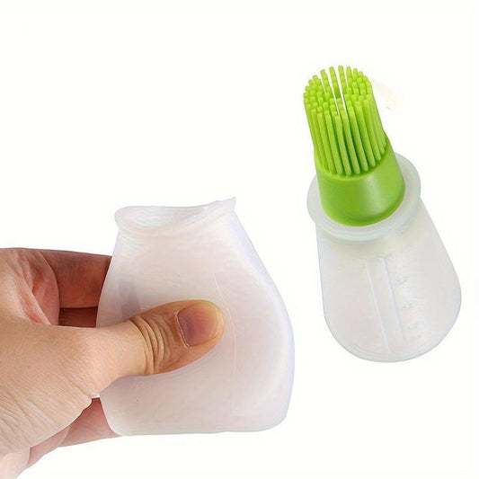 1 Count Silicone Oil Bottle Brush, Portable Sauce & Oil Dispenser with Scale for Kitchen Camping Barbecue