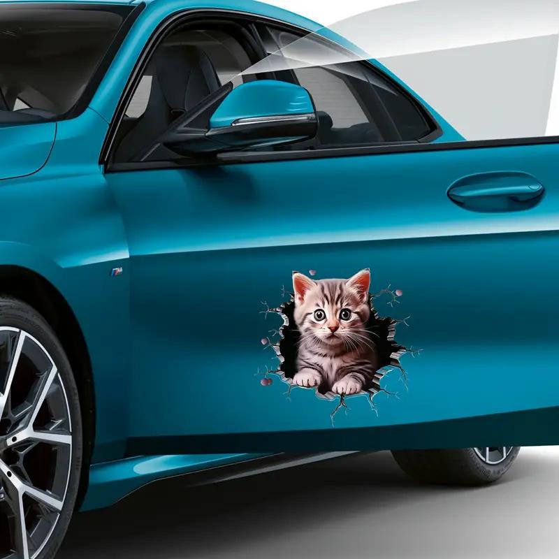 Cute Cat Pattern Car Sticker, Funny Car Decal, Car Exterior Decoration Sticker, Universal Car Accessories for Car Body Window Decor