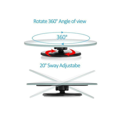 Frameless Wide Angle Mirror - Adjustable Round Hd Glass Convex Rear View 360 Rotate For Car Suv & Stick On Design 2 Pack