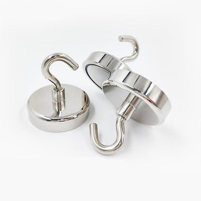 Magnetic Hook, 6 Counts Stainless Steel Magnetic Hook, Strong Magnet Hook, Home Organizer for Kitchen, Bathroom, Office, Bedroom