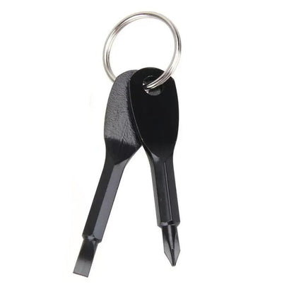2 in 1 Keychain Screwdriver Set, 1 Set Mini Pocket Phillips and Flat Head Screwdriver with Key Ring, Outdoor Survival Emergency Handy Tool
