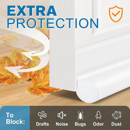 Under Door Draft Stoppers 36 Inch Door Draft Blocker Draft Stoppers for Bottom of Doors Seal Gap, Door Seal Strips Sweeps, White
