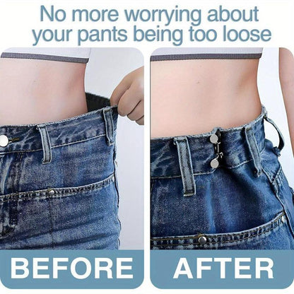 Jeans Button Tightener Set. 2 Sets Handmade Jeans Button Pins, Easy To Install Waist Tightener Button for Indoor & Outdoor, Accessories for Women