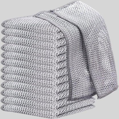Dishwashing Cloth (12pcs), Multipurpose Wire Dishwashing Rags, Kitchen Gadgets Premium Scrubbing Wire Cleaning Cloths, Cleaning Supplies, Non-scratch Wire Dishcloth for Kitchen, Boyfriend Gift