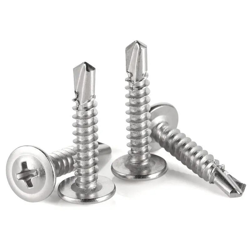 Self-Tapping Screw -410 Stainless Steel Phillips Truss Head Self-drilling Tek Screw, 20pcs/set Self Tapping Screws Sheet Metal Screws for Spring, Multifunctional Stainless Steel Phillips Self-Drilling Screw, Hardware, Industrial