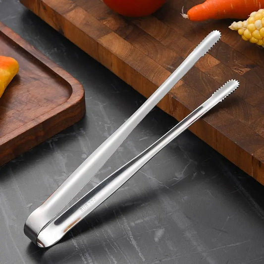 Stainless Steel Barbecue Tongs, 1 Count Durable Food Tongs, Non-slip Kitchen Cooking Tongs, Barbecue Accessories