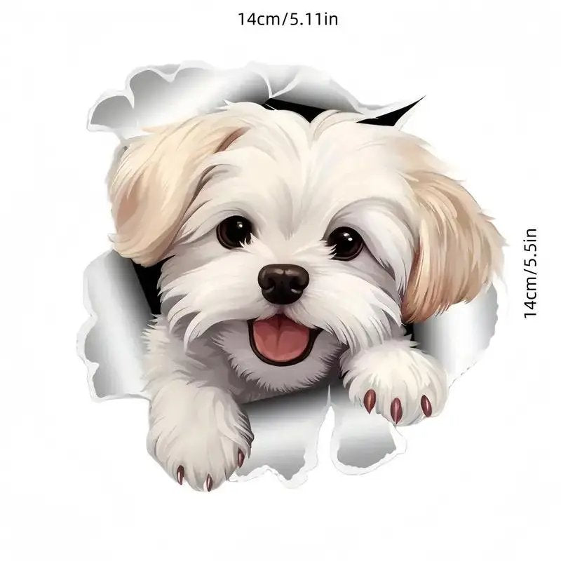 Cute Dog Pattern Car Sticker, Funny Car Decal, Car Exterior Decoration Sticker, Universal Car Accessories for Car Body Window Decor