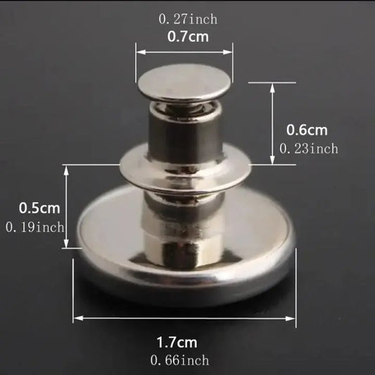 No-sew Instant Button for Jean, 6 Counts Round Detachable Metal Buttons, Clothes Accessories for Men & Women, Household Sewing Accessories for Jeans Trousers Clothes, Summer Essentials