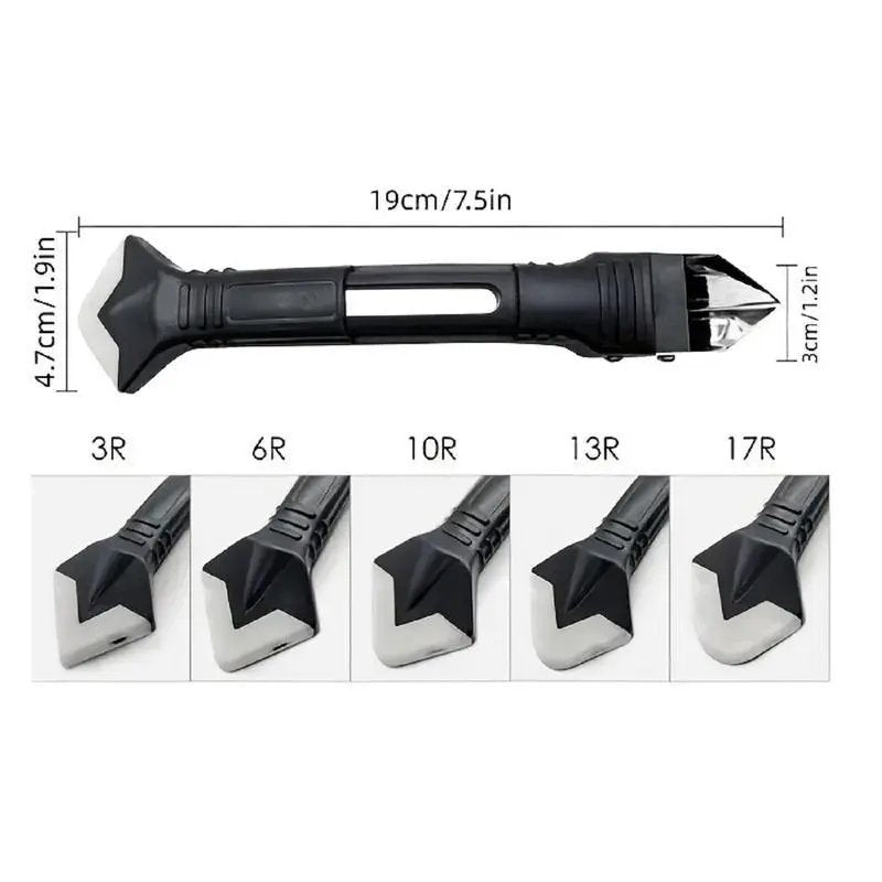 5-in-1 Silicone Caulking Tool Kit with 5 Replaceable Pads - Professional Finish