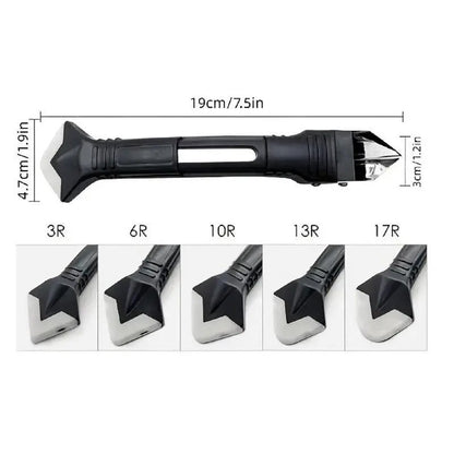 5-in-1 Silicone Caulking Tool Kit with 5 Replaceable Pads - Professional Finish