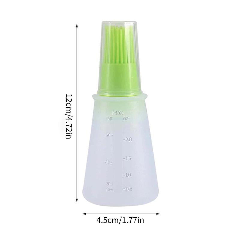 1 Count Silicone Oil Bottle Brush, Portable Sauce & Oil Dispenser with Scale for Kitchen Camping Barbecue