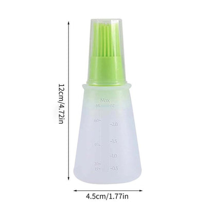 1 Count Silicone Oil Bottle Brush, Portable Sauce & Oil Dispenser with Scale for Kitchen Camping Barbecue