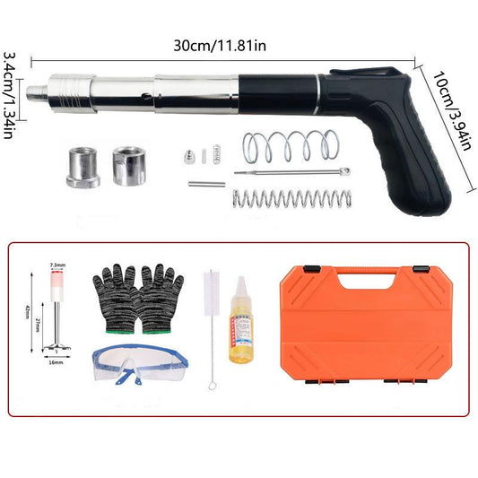 Manual Mini Steel Nail Gun 5 Gears Power Adjustable Wall Nail Guns for CeilingManual Steel Nails Gun Tool, Concrete Nail Gun, Mini Portable Nail Shooting Machine with 100 Nails (Nail Gun Set), dealsforyoudays