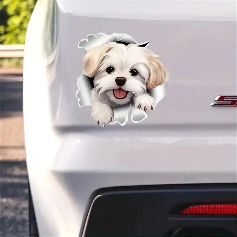 Cute Dog Pattern Car Sticker, Funny Car Decal, Car Exterior Decoration Sticker, Universal Car Accessories for Car Body Window Decor
