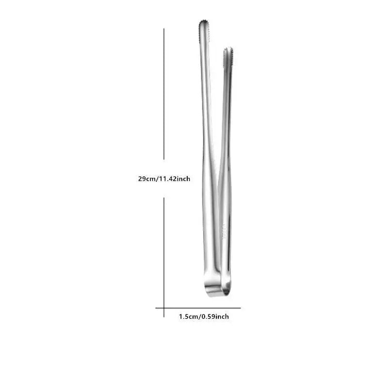 Stainless Steel Barbecue Tongs, 1 Count Durable Food Tongs, Non-slip Kitchen Cooking Tongs, Barbecue Accessories