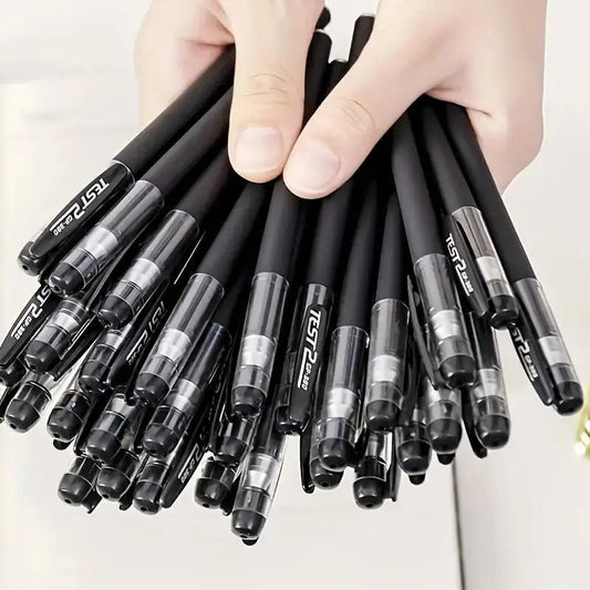 0.5mm Gel Pen, 12pcs Minimalist Black Gel Pens for Writing, Stationery Supplies, Business Signature Markers, Durable Writing Stationery for Students, School Supplies & Office Supplies, Teacher Gifts