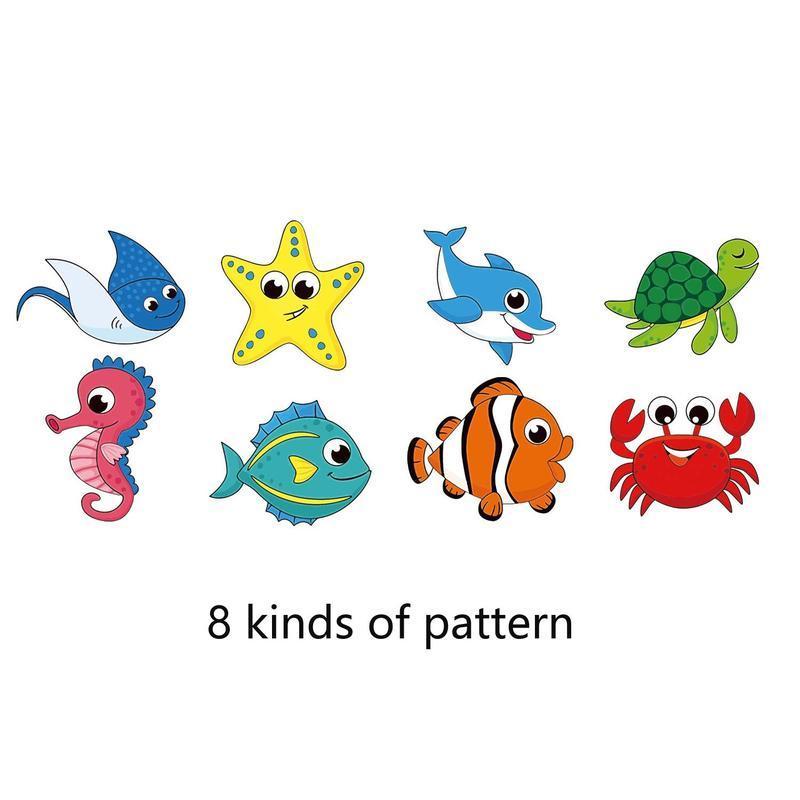 500pcs/roll Cartoon Marine Life Pattern Sticker, Creative Multi-purpose Sticker For DIY Craft, Self-adhesive Gift Tag Sticker