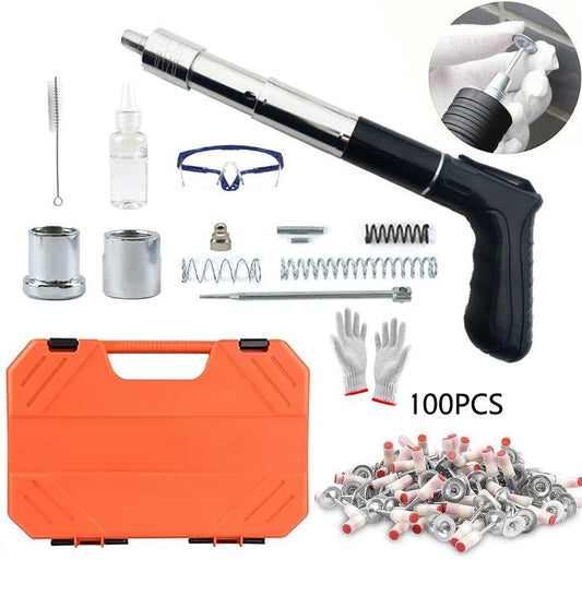 Manual Mini Steel Nail Gun 5 Gears Power Adjustable Wall Nail Guns for CeilingManual Steel Nails Gun Tool, Concrete Nail Gun, Mini Portable Nail Shooting Machine with 100 Nails (Nail Gun Set), dealsforyoudays