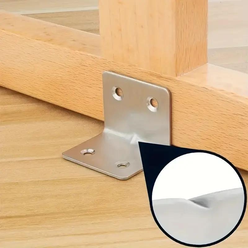 4-hole 90-degree Angle L-bracket, Corner Bracket, Angle L Bracket, Suitable for Table, Chair, Cabinet, Wardrobe,Joint Right Angle Bracket,L Shape Heavy Duty Metal Corner Brace Shelf Supporter for Wood Aufuga 10pcs
