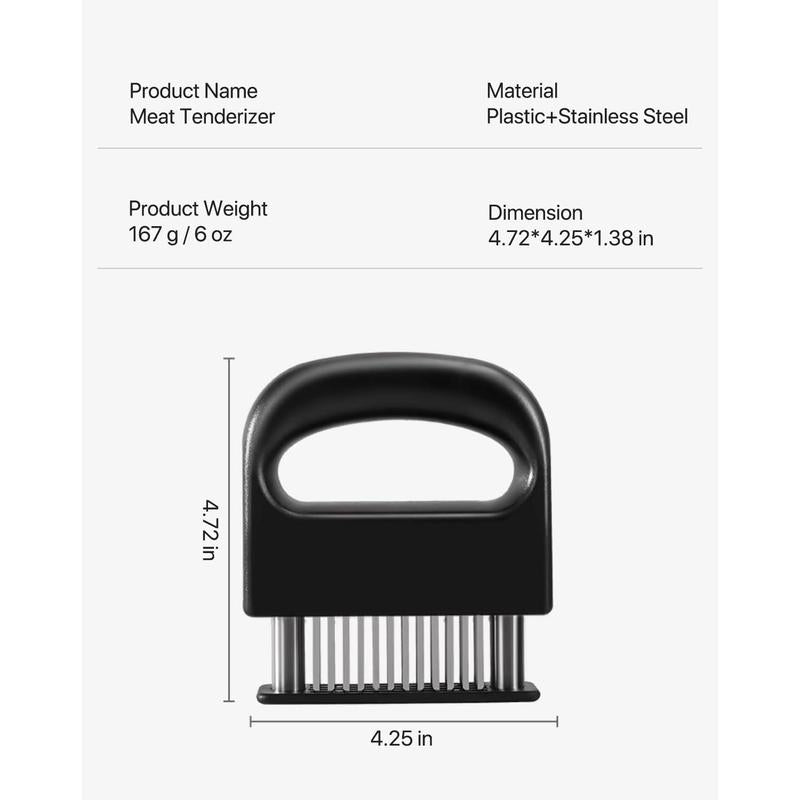 Meat Tenderizer Tool Heavy Duty 48 Stainless Steel Ultra Sharp Needle Blades for Chicken Steak Veal BBQ Kitchen Gadget Kitchenware Cutting Cooking
