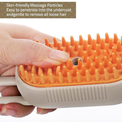 Cat Steam Brush, 3-in-1 Cat Steam Brush Cleaner, Silicone Massage Combing Brush, Pet Hair Clean Brush Comb, Suitable for Cats and Dogs