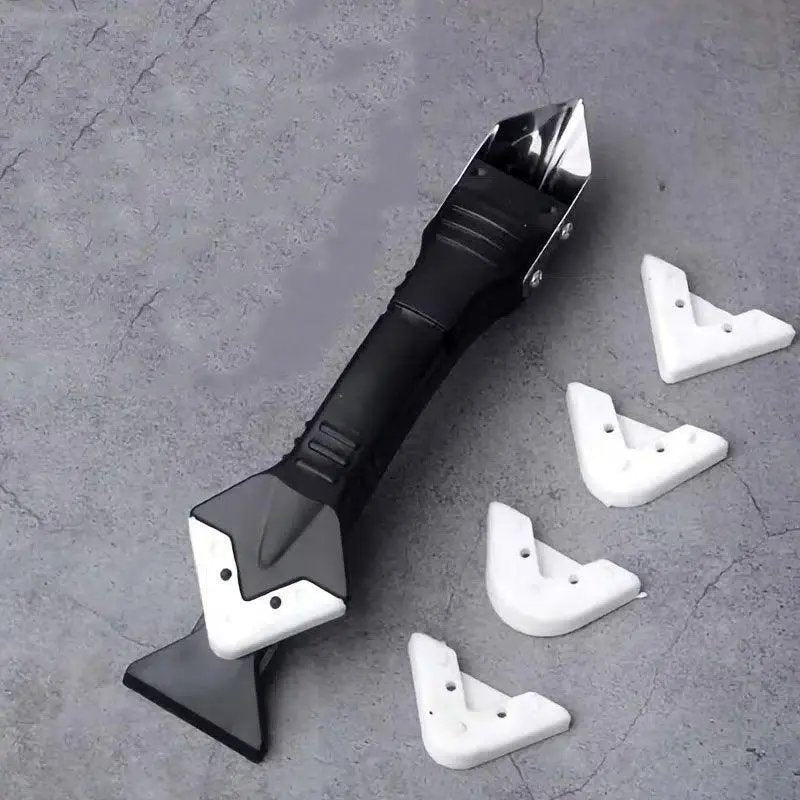 5-in-1 Silicone Caulking Tool Kit with 5 Replaceable Pads - Professional Finish