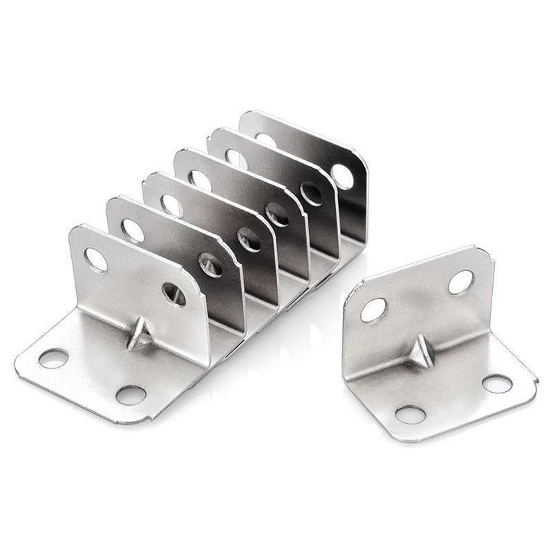 4-hole 90-degree Angle L-bracket, Corner Bracket, Angle L Bracket, Suitable for Table, Chair, Cabinet, Wardrobe,Joint Right Angle Bracket,L Shape Heavy Duty Metal Corner Brace Shelf Supporter for Wood Aufuga 10pcs
