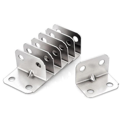 4-hole 90-degree Angle L-bracket, Corner Bracket, Angle L Bracket, Suitable for Table, Chair, Cabinet, Wardrobe,Joint Right Angle Bracket,L Shape Heavy Duty Metal Corner Brace Shelf Supporter for Wood Aufuga 10pcs