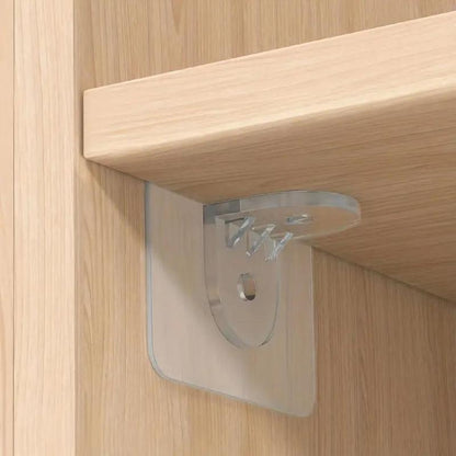 10pcs Clear Self Adhesive Shelf Bracket, Strong Adhesive Wardrobe Partition Bracket, Transparent Shelf Support Tool Organiser