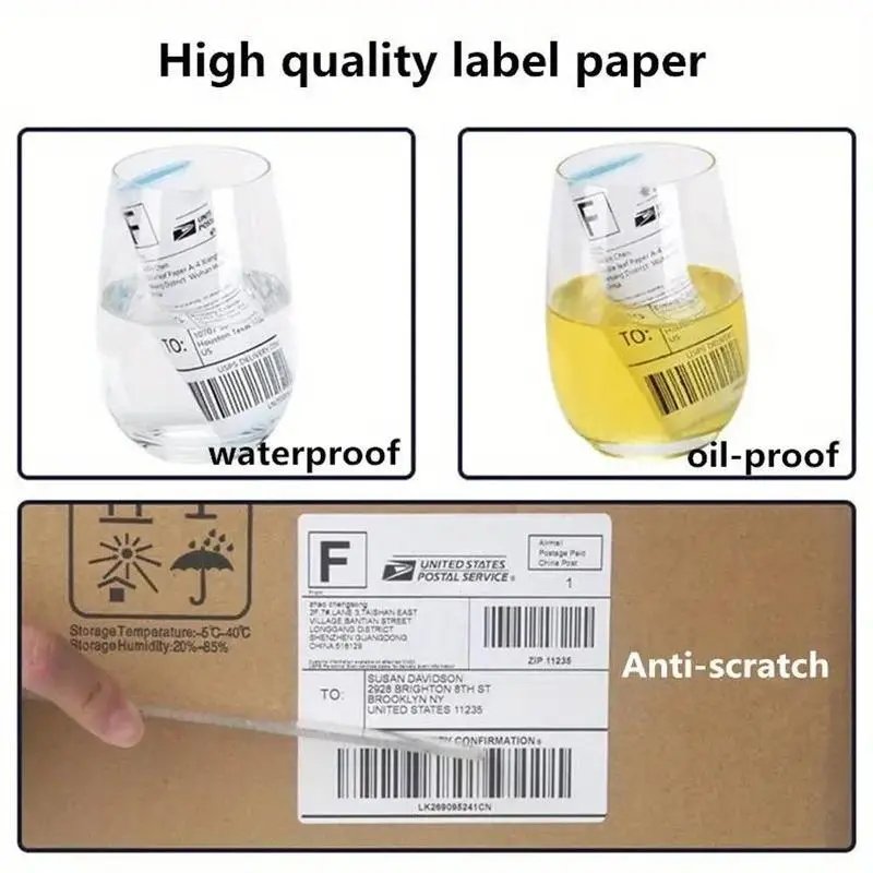 10x15cm Blank Thermal Label Paper, 500pcs/roll Self Adhesive Shipping Label, Blank Shipping & Stamps Roll for Logistic Label Printer