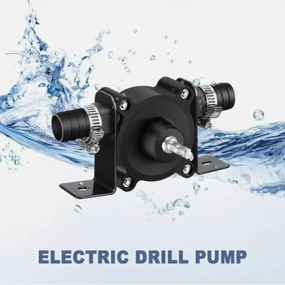High-Flow Electric Manual Drill Pump for Water Gasoline Oil Diesels Fluid Transfer Pump Mini Hand Self-Priming Quick Pumping Speed,Non-Electric Pump with Quick Flow Rate & Hose Connectors for Home, Garage & Outdoor Use Hydropump